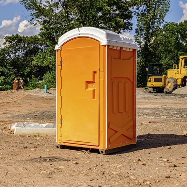 how often are the portable restrooms cleaned and serviced during a rental period in Gove County KS